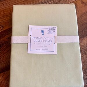 Pottery Barn Kids Light Green organic Twin Duvet Cover